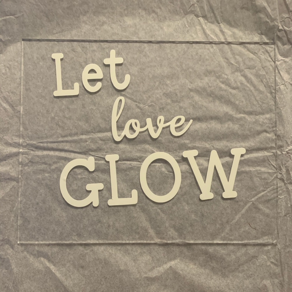 Glow in the dark wedding acrylic sign 8x10